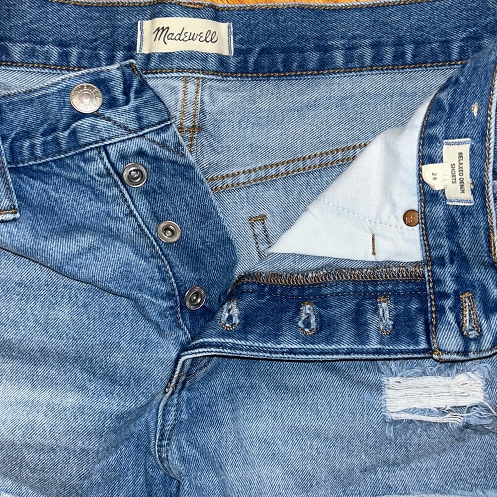✨ MADEWELL ✨ Relaxed Jean Shorts Destructed Renfield Size 26
